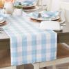 imageDII Buffalo Check Collection Classic Farmhouse Table Runner 14x72 Red ampamp BlackLight Blue  White