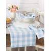 imageDII Buffalo Check Collection Classic Farmhouse Table Runner 14x72 Red ampamp BlackLight Blue  White