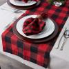 imageDII Buffalo Check Collection Classic Farmhouse Table Runner 14x72 Red ampamp BlackRed  Black
