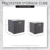 imageDII Collapsible Polyester Storage Cube Solid Lightweight and Durable Small Square 11x11x11quot BlackAqua