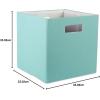 imageDII Collapsible Polyester Storage Cube Solid Lightweight and Durable Small Square 11x11x11quot BlackAqua