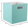 imageDII Collapsible Polyester Storage Cube Solid Lightweight and Durable Small Square 11x11x11quot BlackAqua