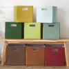 imageDII Collapsible Polyester Storage Cube Solid Lightweight and Durable Small Square 11x11x11quot BlackBark Brown