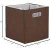 imageDII Collapsible Polyester Storage Cube Solid Lightweight and Durable Small Square 11x11x11quot BlackBark Brown