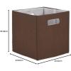 imageDII Collapsible Polyester Storage Cube Solid Lightweight and Durable Small Square 11x11x11quot BlackBark Brown