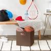 imageDII Collapsible Polyester Storage Cube Solid Lightweight and Durable Small Square 11x11x11quot BlackBark Brown