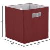 imageDII Collapsible Polyester Storage Cube Solid Lightweight and Durable Small Square 11x11x11quot BlackBarn Red