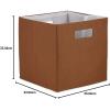 imageDII Collapsible Polyester Storage Cube Solid Lightweight and Durable Small Square 11x11x11quot BlackCinnamon