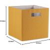 imageDII Collapsible Polyester Storage Cube Solid Lightweight and Durable Small Square 11x11x11quot BlackHoney Gold