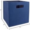 imageDII Collapsible Polyester Storage Cube Solid Lightweight and Durable Small Square 11x11x11quot BlackNautical Blue