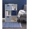 imageDII Collapsible Polyester Storage Cube Solid Lightweight and Durable Small Square 11x11x11quot BlackNautical Blue