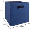 imageDII Collapsible Polyester Storage Cube Solid Lightweight and Durable Small Square 11x11x11quot BlackNautical Blue