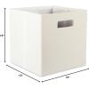 imageDII Collapsible Polyester Storage Cube Solid Lightweight and Durable Small Square 11x11x11quot BlackOff White