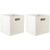 imageDII Collapsible Polyester Storage Cube Solid Lightweight and Durable Small Square 11x11x11quot BlackOff White