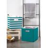 imageDII Collapsible Polyester Storage Cube Solid Lightweight and Durable Small Square 11x11x11quot BlackTeal