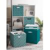 imageDII Collapsible Polyester Storage Cube Solid Lightweight and Durable Small Square 11x11x11quot BlackTeal