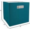 imageDII Collapsible Polyester Storage Cube Solid Lightweight and Durable Small Square 11x11x11quot BlackTeal