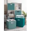 imageDII Collapsible Polyester Storage Cube Solid Lightweight and Durable Small Square 11x11x11quot BlackTeal
