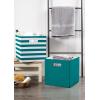 imageDII Collapsible Polyester Storage Cube Solid Lightweight and Durable Small Square 11x11x11quot BlackTeal