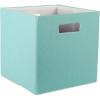imageDII Collapsible Polyester Storage Cube Solid Lightweight and Durable Small Square 11x11x11quot BlackAqua