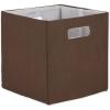imageDII Collapsible Polyester Storage Cube Solid Lightweight and Durable Small Square 11x11x11quot BlackBark Brown
