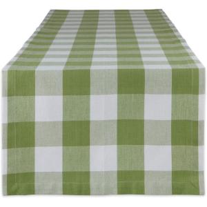 imageDII Buffalo Check Collection Classic Farmhouse Table Runner 14x72 Red ampamp BlackAntique Green