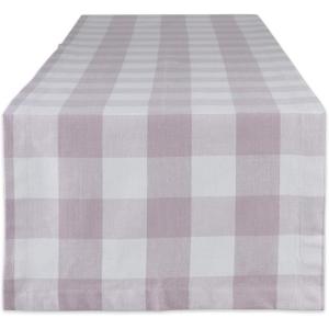 imageDII Buffalo Check Collection Classic Farmhouse Table Runner 14x72 Red ampamp BlackDusty Lilac