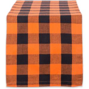 imageDII Buffalo Check Collection Classic Farmhouse Table Runner 14x72 Red ampamp BlackOrange  Black