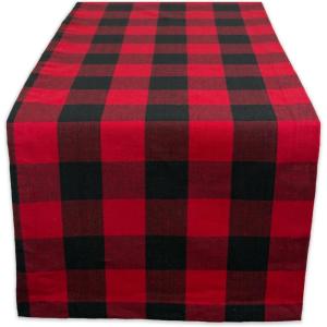 imageDII Buffalo Check Collection Classic Farmhouse Table Runner 14x72 Red ampamp BlackRed  Black