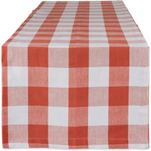 imageDII Buffalo Check Collection Classic Farmhouse Table Runner 14x72 Red ampamp BlackVintage Red