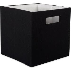 imageDII Collapsible Polyester Storage Cube Solid Lightweight and Durable Small Square 11x11x11quot BlackBlack