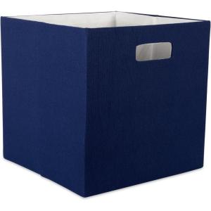 imageDII Collapsible Polyester Storage Cube Solid Lightweight and Durable Small Square 11x11x11quot BlackBlue