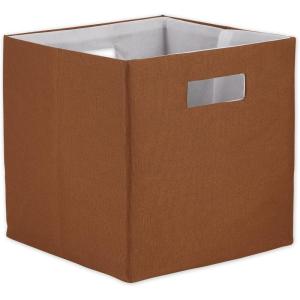 imageDII Collapsible Polyester Storage Cube Solid Lightweight and Durable Small Square 11x11x11quot BlackCinnamon