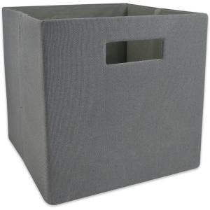 imageDII Collapsible Polyester Storage Cube Solid Lightweight and Durable Small Square 11x11x11quot BlackGray