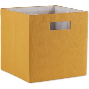 imageDII Collapsible Polyester Storage Cube Solid Lightweight and Durable Small Square 11x11x11quot BlackHoney Gold