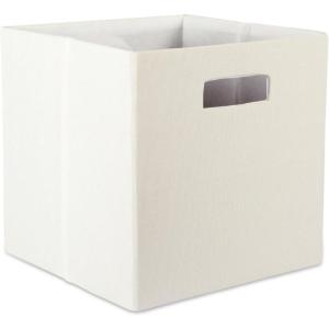 imageDII Collapsible Polyester Storage Cube Solid Lightweight and Durable Small Square 11x11x11quot BlackOff White