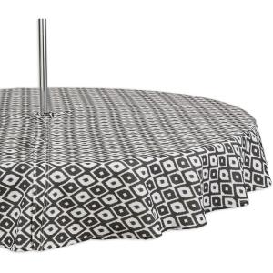 imageDII Ikat Outdoor Zippered Tabletop Collection Water Resistant 60x84 Tablecloth BlueBlack