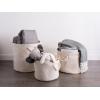 imageDII Collapsible Variegated Polyester Storage Bin Large GrayCream
