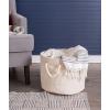 imageDII Collapsible Variegated Polyester Storage Bin Large GrayCream