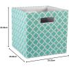 imageDII Hard Sided Collapsible Fabric Storage Container for Nursery Offices ampamp Home Organization 11x11x11  Lattice GrayAqua
