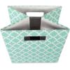 imageDII Hard Sided Collapsible Fabric Storage Container for Nursery Offices ampamp Home Organization 11x11x11  Lattice GrayAqua