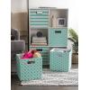 imageDII Hard Sided Collapsible Fabric Storage Container for Nursery Offices ampamp Home Organization 11x11x11  Lattice GrayAqua
