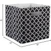 imageDII Hard Sided Collapsible Fabric Storage Container for Nursery Offices ampamp Home Organization 11x11x11  Lattice GrayBlack