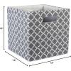 imageDII Hard Sided Collapsible Fabric Storage Container for Nursery Offices ampamp Home Organization 11x11x11  Lattice GrayGray