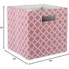 imageDII Hard Sided Collapsible Fabric Storage Container for Nursery Offices ampamp Home Organization 11x11x11  Lattice GrayRose