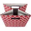 imageDII Hard Sided Collapsible Fabric Storage Container for Nursery Offices ampamp Home Organization 11x11x11  Lattice GrayRust
