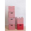 imageDII Hard Sided Collapsible Fabric Storage Container for Nursery Offices ampamp Home Organization 11x11x11  Lattice GrayRust