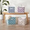 imageDII Non Woven Polyester Scroll Storage Bin Small Nautical Blue
