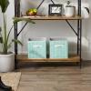imageDII Non Woven Storage Collection Polyester Herringbone Bin Small Set of 2 Mauve 2 PieceAqua