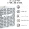 imageDII Non Woven Storage Collection Polyester Herringbone Bin Small Set of 2 Mauve 2 PieceNautical Blue